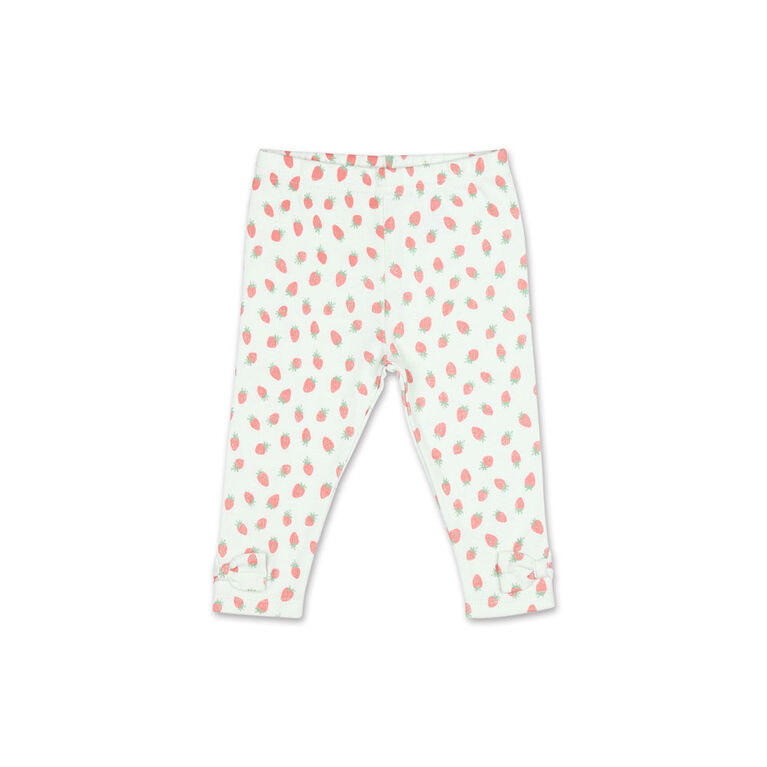 Koala Baby Strawberries Rolled Sleeve Top/Legging 2 Piece Set, 3-6 Months