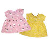 Mini Hop 2 Pack Dress:Pink Yellow Floral 6M