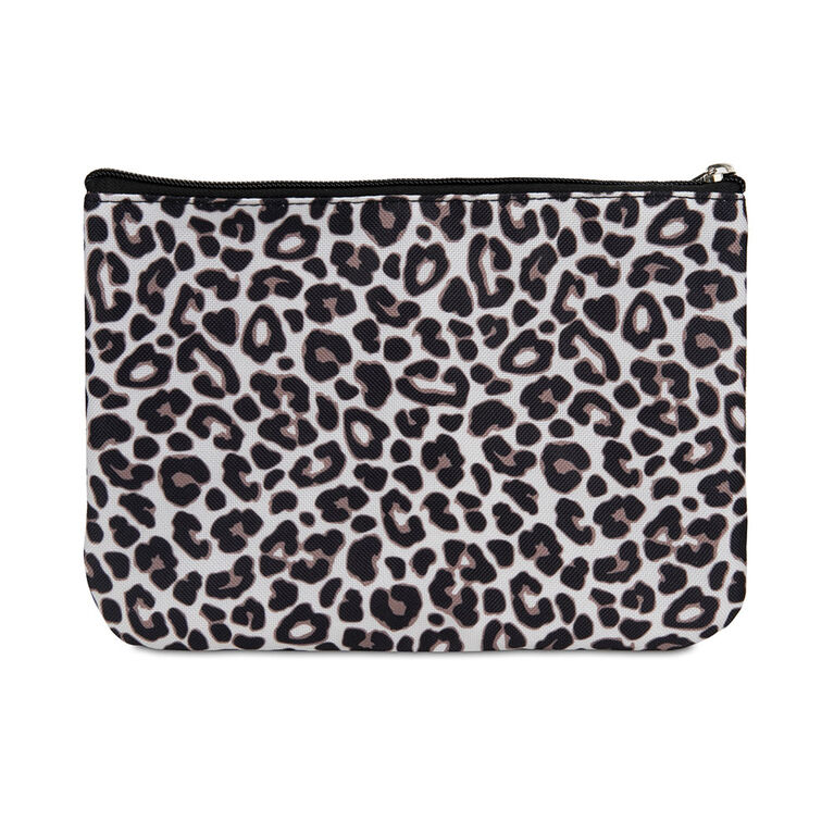 Bananafish Zelda 4-Piece Duffle Diaper Bag Set - Black with Leopard Print