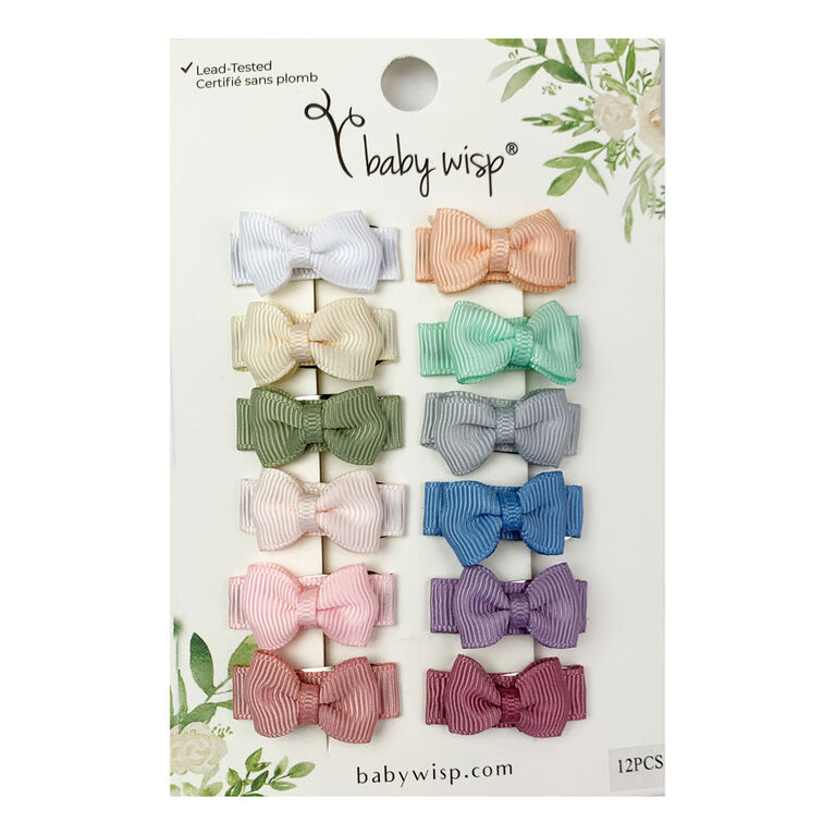 Baby Wisp - Collectors Bows - Snap Clips - 12 Pack - Classics