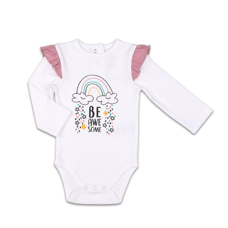 Combinaison The Peanutshell Be Awesome interchangeable à épaules à volants, layette pour bébé fille - 18-24 Mois