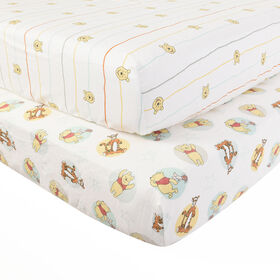 Disney Winnie the Pooh, Look to the Stars, 2-pack Flannel Fitted Crib Sheets