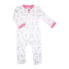 Baby Mode Interlock Coverall:Pink Bunnies 6-9M