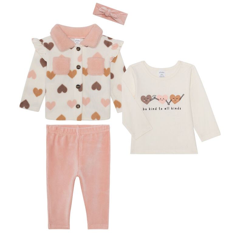 PL Baby 4 Piece Set Pink Heart 