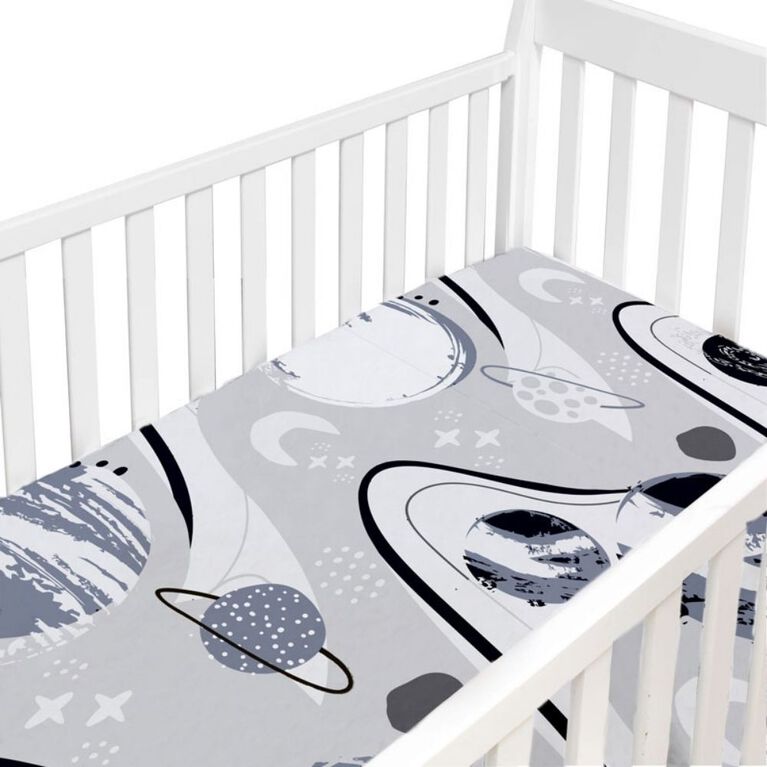 Percale Dream Crib Sheet Space Blues