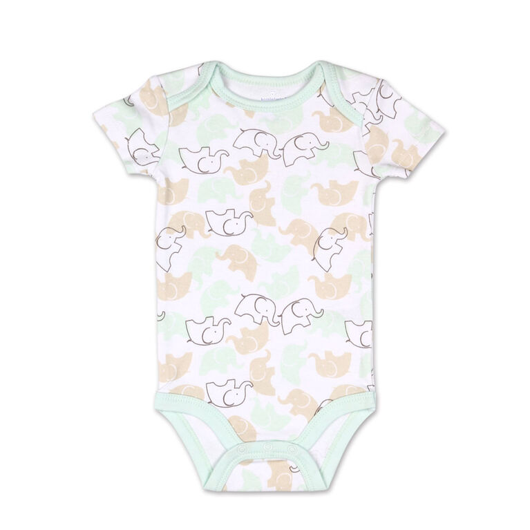 Koala Baby 4 Pack Short Sleeved Bodysuit, Elephant, 6-9 Months