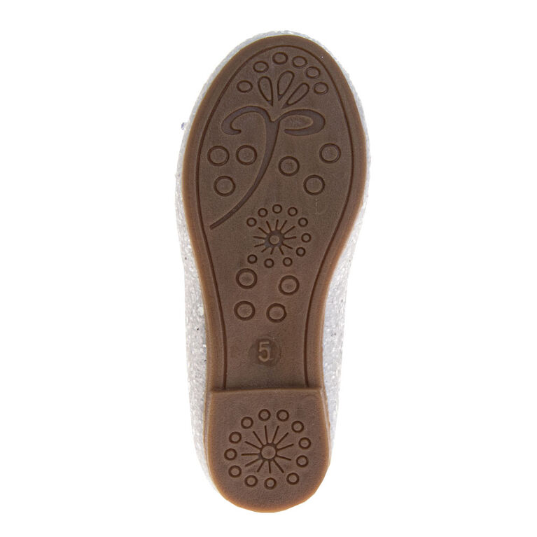 Ballerines blanches pailletées pour petites filles, taille