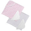 Kushies Hooded Towel and Wash Cloth - Girl - 2pack