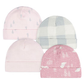 Gerber Childrenswear - 4 pack Caps Hats - Bunny - 0-6M