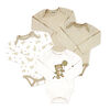 Naturelle 4 Pack Long Sleeve Bodysuit: Beige 3M