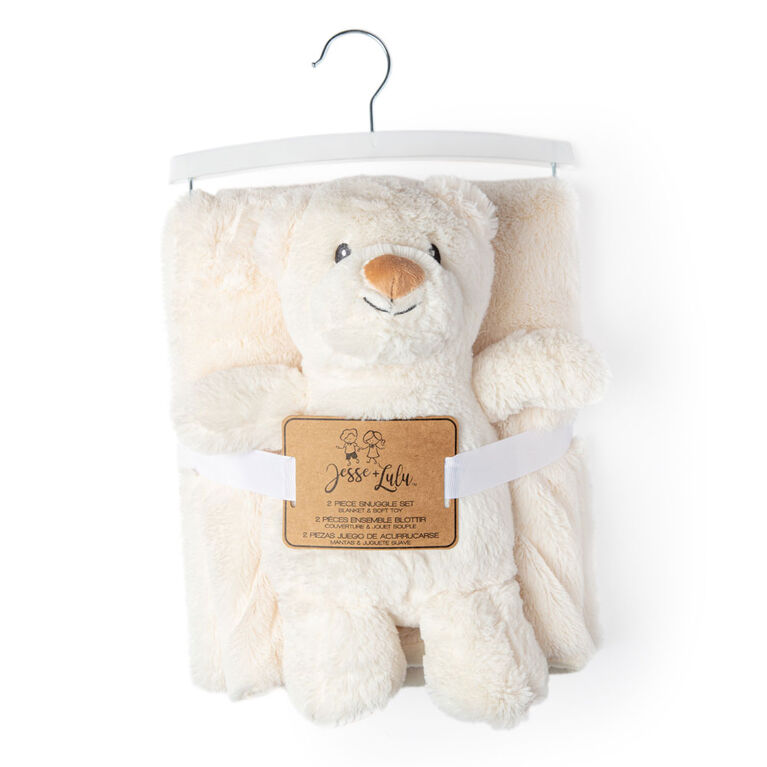 Jesse + Lulu Ivory Bear Plush Toy & Blanket
