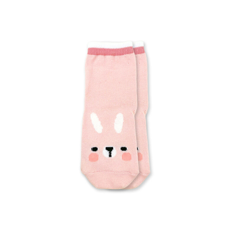 Chloe + Ethan - Toddler Socks, Apricot Bunny, 3T-4T