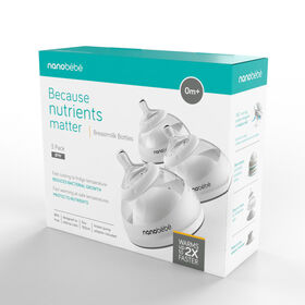 nanob&eacute;b&eacute; - Breastmilk Bottle 5oz/150ml 3 Pack - Grey
