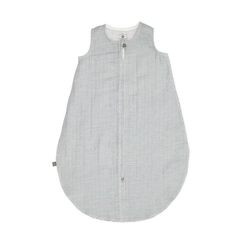 Red Rover - Cotton Muslin Sleep Bag Medium - Grey Micro Stripe