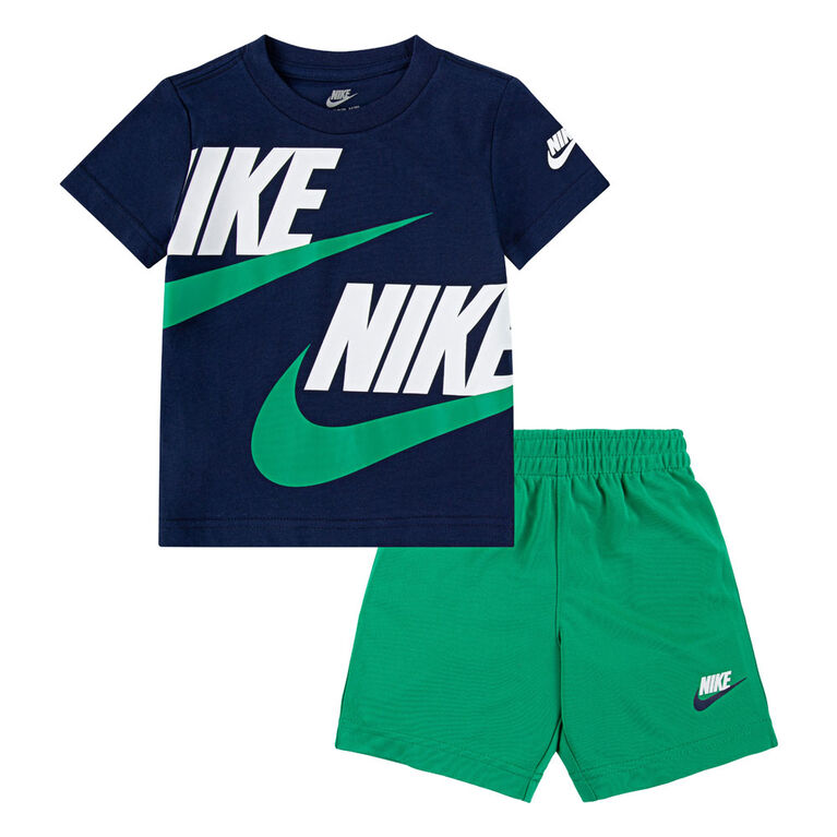 Nike Sportswear Split Futura Shorts Set - Stadium Green - Size 4T