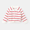 cardigan châle, 3-6m - blanc et rouge