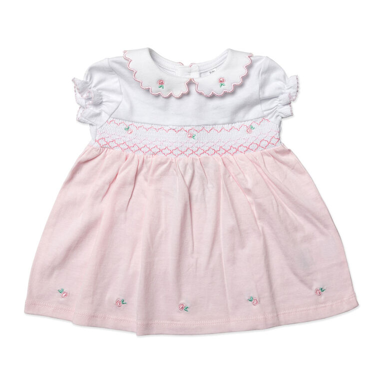Rock a Bye Baby 2 Piece Dress Set: Pink Floral 6-12M