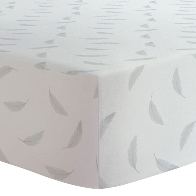 Kushies Crib Sheet Flannel Grey Feathers Babies R Us Canada