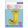 14" Gold Letter Balloons - J