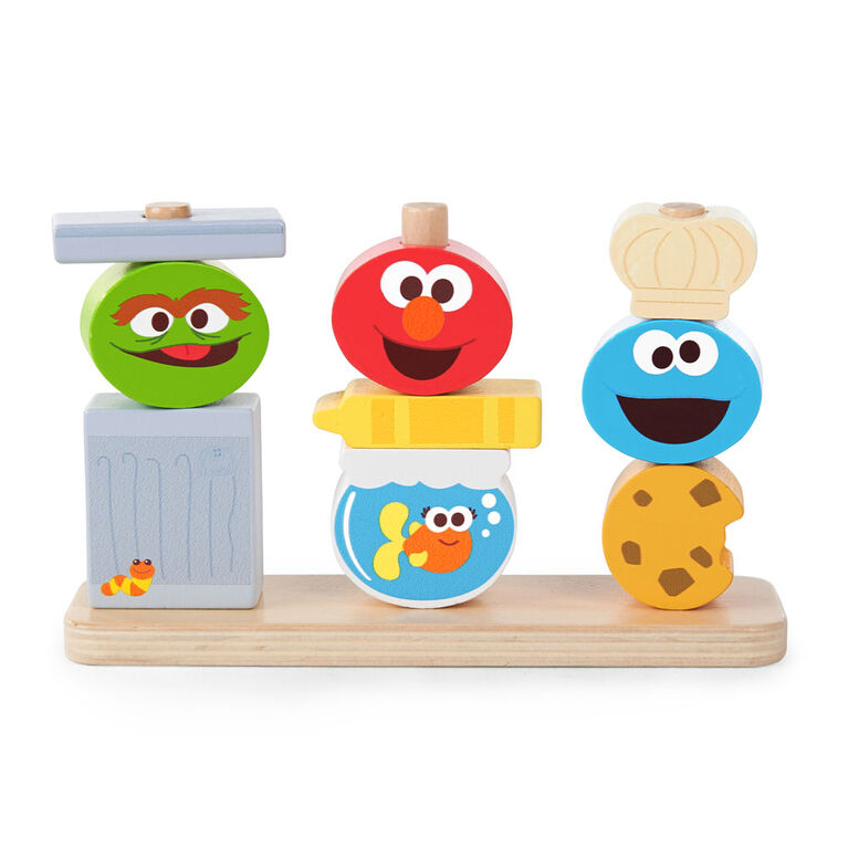 Mix & Match Sesame Street Friends Wooden Stacking Toy
