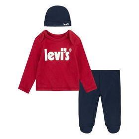 Levis  3 Piece Joggers Set - Red - Size 6 Months