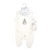 Rock a Bye Baby 5 Piece Ribbed Velour Set: White Giraffe