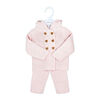 Baby Mode Ensemble 2 pi&egrave;ces en tricot &agrave; capuche : rose 6-9 mois