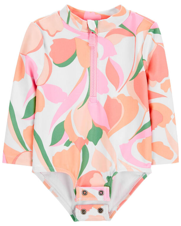 Carter's Floral One Piece Rashguard 6M