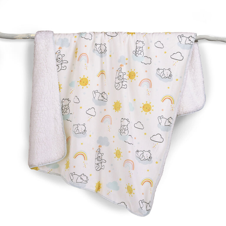 Disney Winnie the Pooh Sherpa Plush Baby Blanket, 30" x 40"