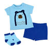 Mini Hop 3 Piece Short Set: Blue Bear 24M