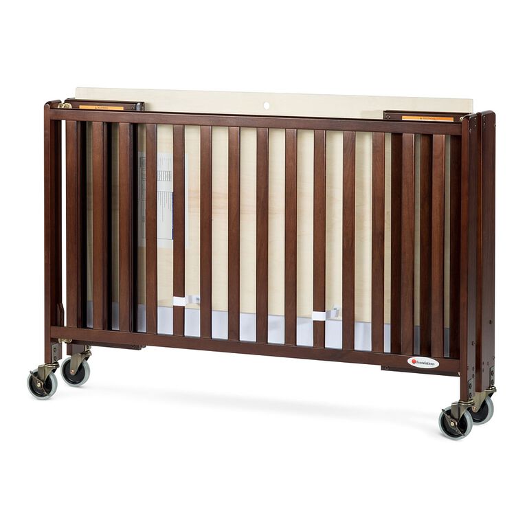 Foundations Hideaway Easyroll Folding Full Size Crib Antique