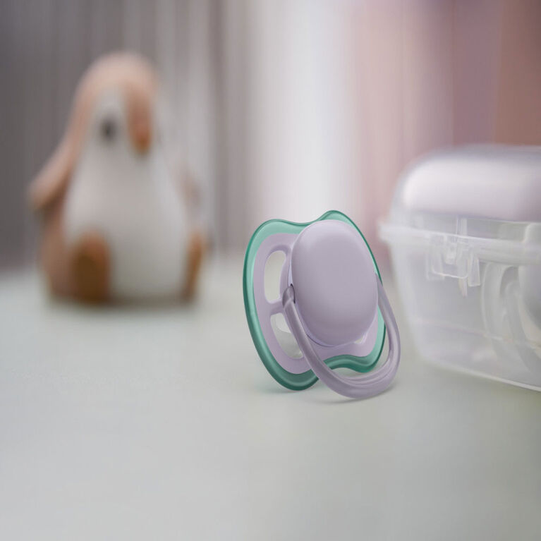 Avent Ultra Air Pacifier 0-6m lilac/ green 2pk