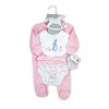 Rock a Bye Baby Pink Bunny Velour 5 Piece Gift Set
