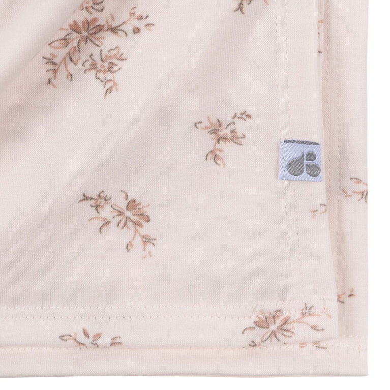 Just Born - Couverture d'emmaillotage 2 pièces + bandeau rose floral