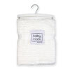 Baby Mode Signature Ridged Plush Blanket: White