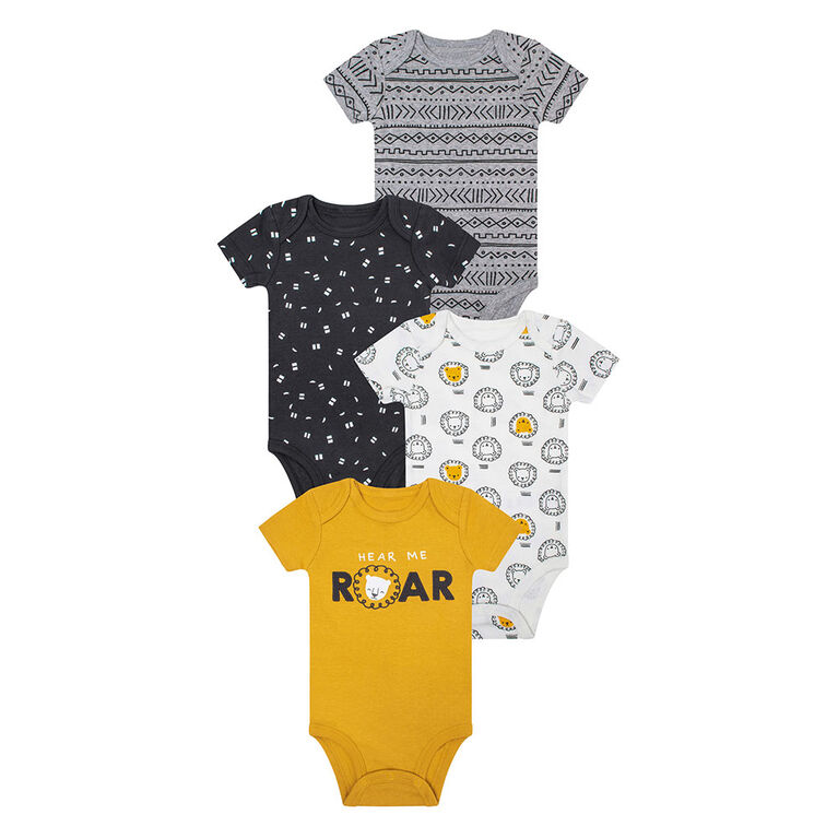 PL Baby Safari  Diaper Shirts 4pk Golden Yellow NB