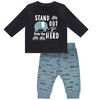 Baby Ensemble 2Mcx: Ensemble Tricot pour Garcons Haut & Pantalon Tricot Gris, 3 Mois PL Baby