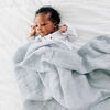 Red Rover - Cotton Muslin Swaddle Single - Grey Micro Stripe - R Exclusive