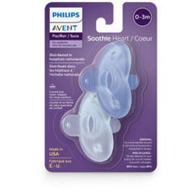 Philips Avent Soothie Heart Pacifier, 0-3 months, mixed case, 2 pack, SCF099/00