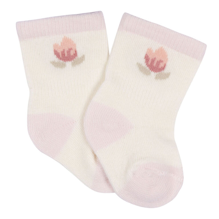 Gerber Childrenswear - Paquet de 6 chaussettes en jersey Appley Sweet - 3-6M