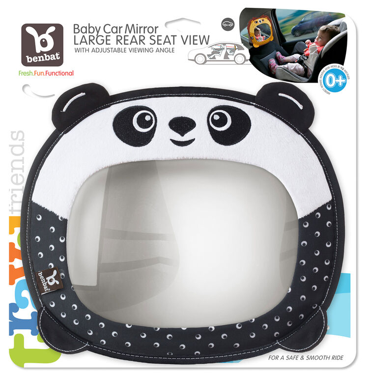 Miroir de voiture pour bébé Travel Friends Benbat - Panda / Noir / 0-18 mois