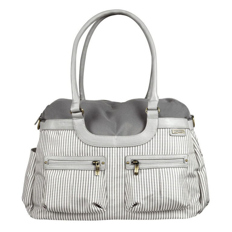 JJ Cole Satchel Baby Diaper Bag Grey Circle Stripe Babies R Us Canada