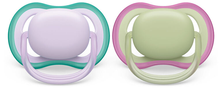 Avent Ultra Air Pacifier 0-6m lilac/ green 2pk