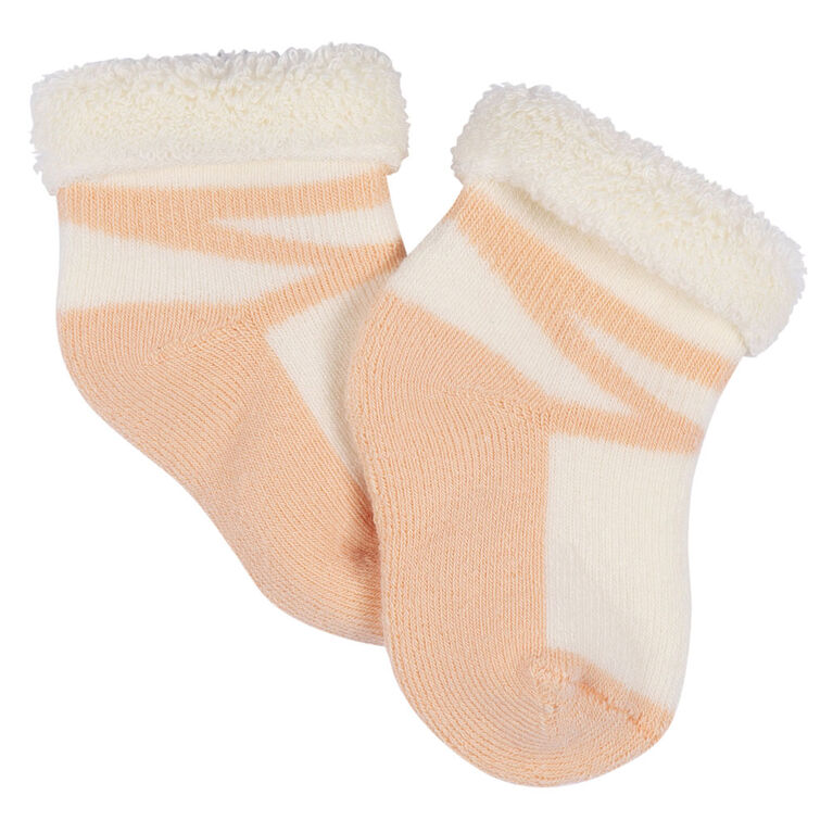 Gerber Childrenswear - 6 Pack Terry Bootie Socks - Wildflower - 0-3M