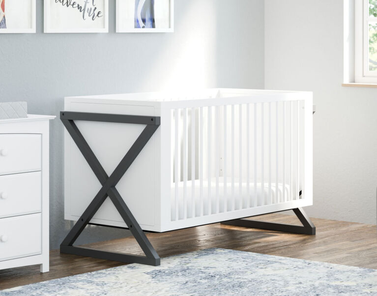 Storkcraft Equinox 3 In 1 Convertible Crib White Grey Babies R