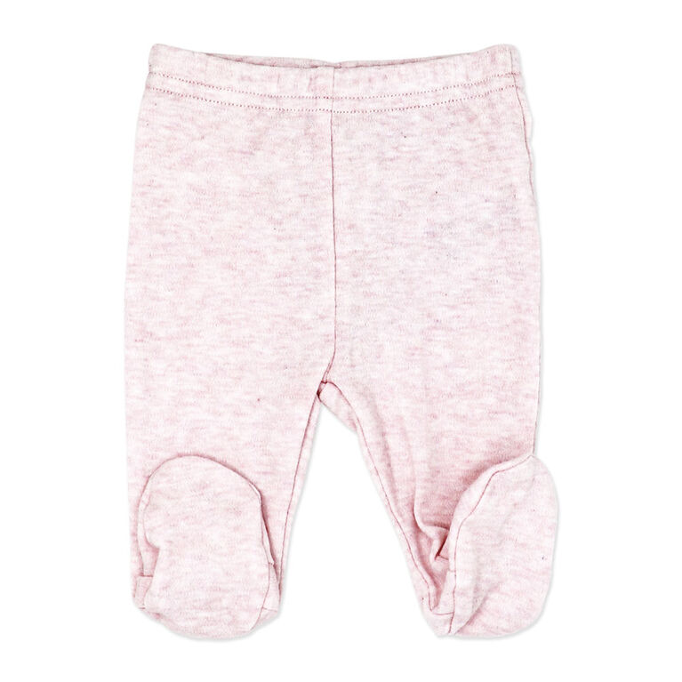 Naturelle 2 Piece Footed Pant Set: Pink