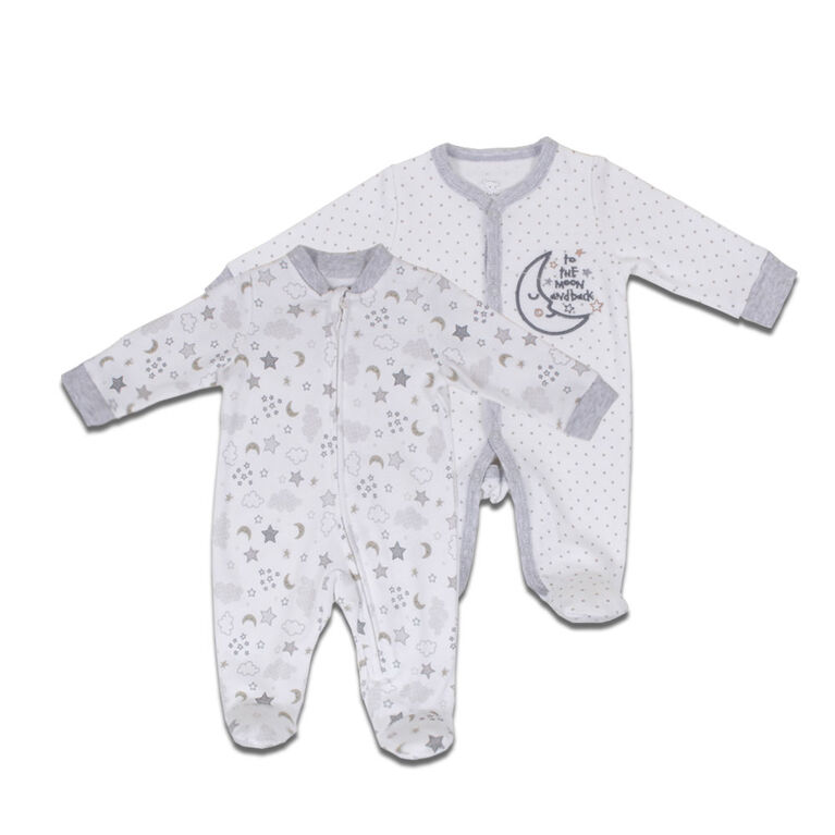 Koala Baby 2-Pack Sleeper - Moon, 9-12 Months