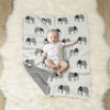 Baby's First by Nemcor Cotton Knit Baby Blanket, Elephant