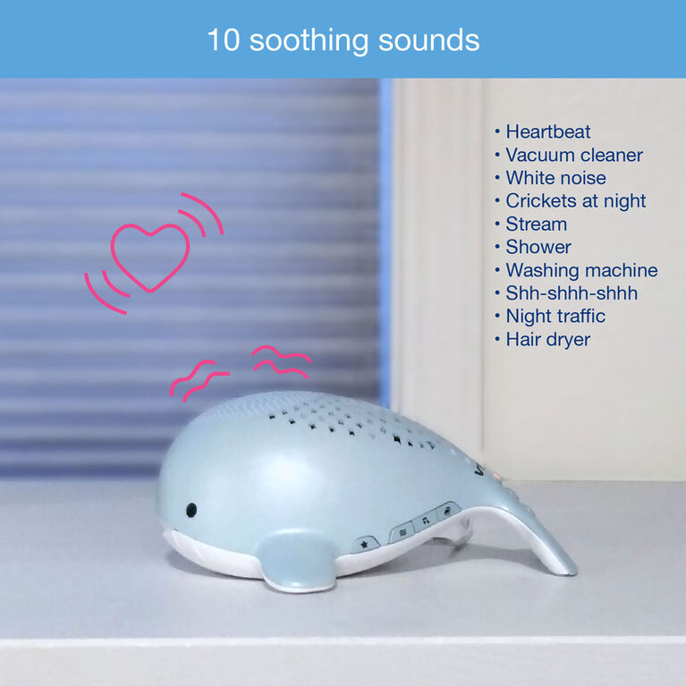 VTech BC8312 Wyatt the Whale Storytelling Soother with Glow-on-Ceiling Night Light