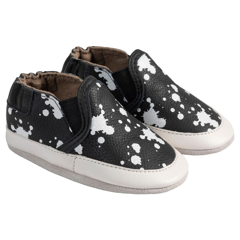 Robeez - Soft Soles Black&Whte Leather 0-6M